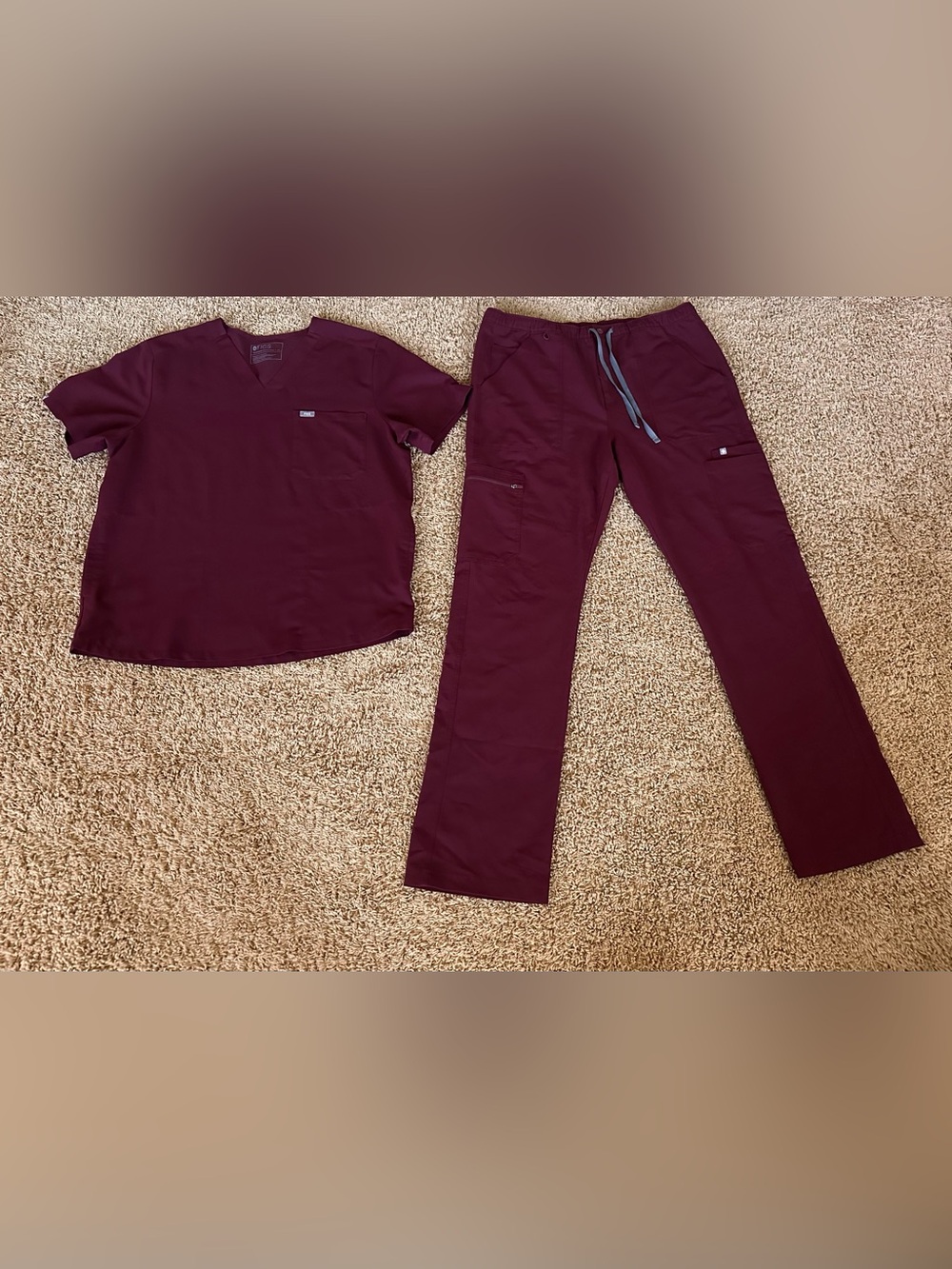Figs Men Burgundy Scrub Set XLT